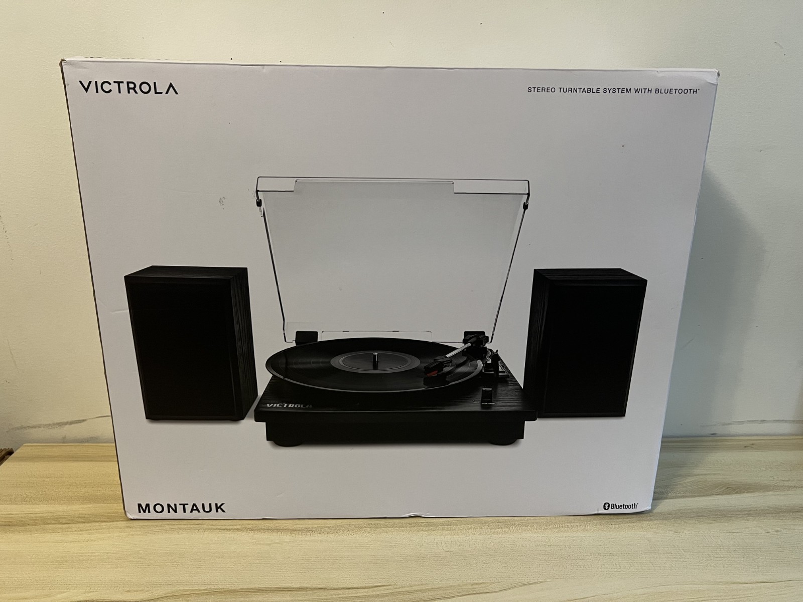 Victrola Montauk Bluetooth Record Player 3 speed Turntable & Bookshelf Speakers