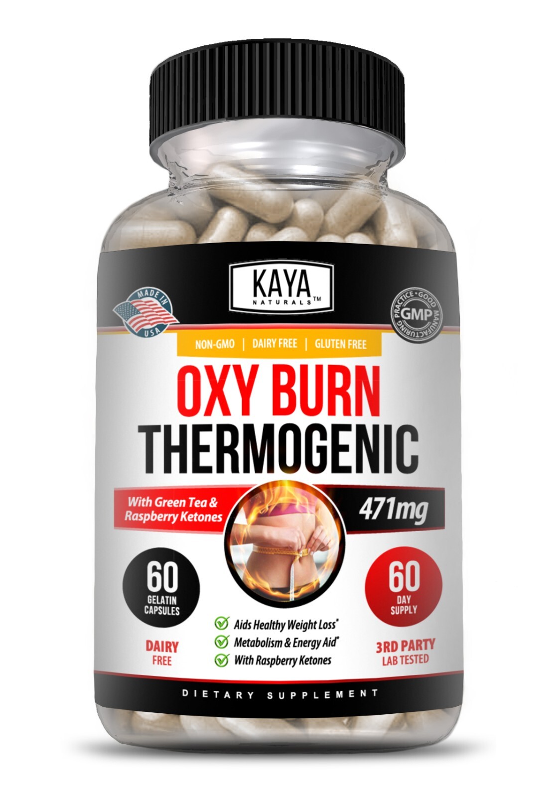 Premium OXY Burn Thermogenic 471mg Appetite Control Weight Loss Fat Burner
