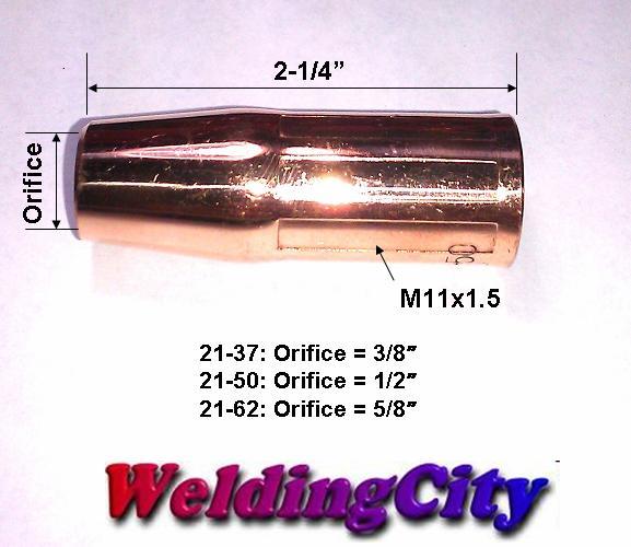 WeldingCity 5-pk MIG Welding Gun Nozzle 21-50 1/2" for Lincoln 100L Tweco Mini/1