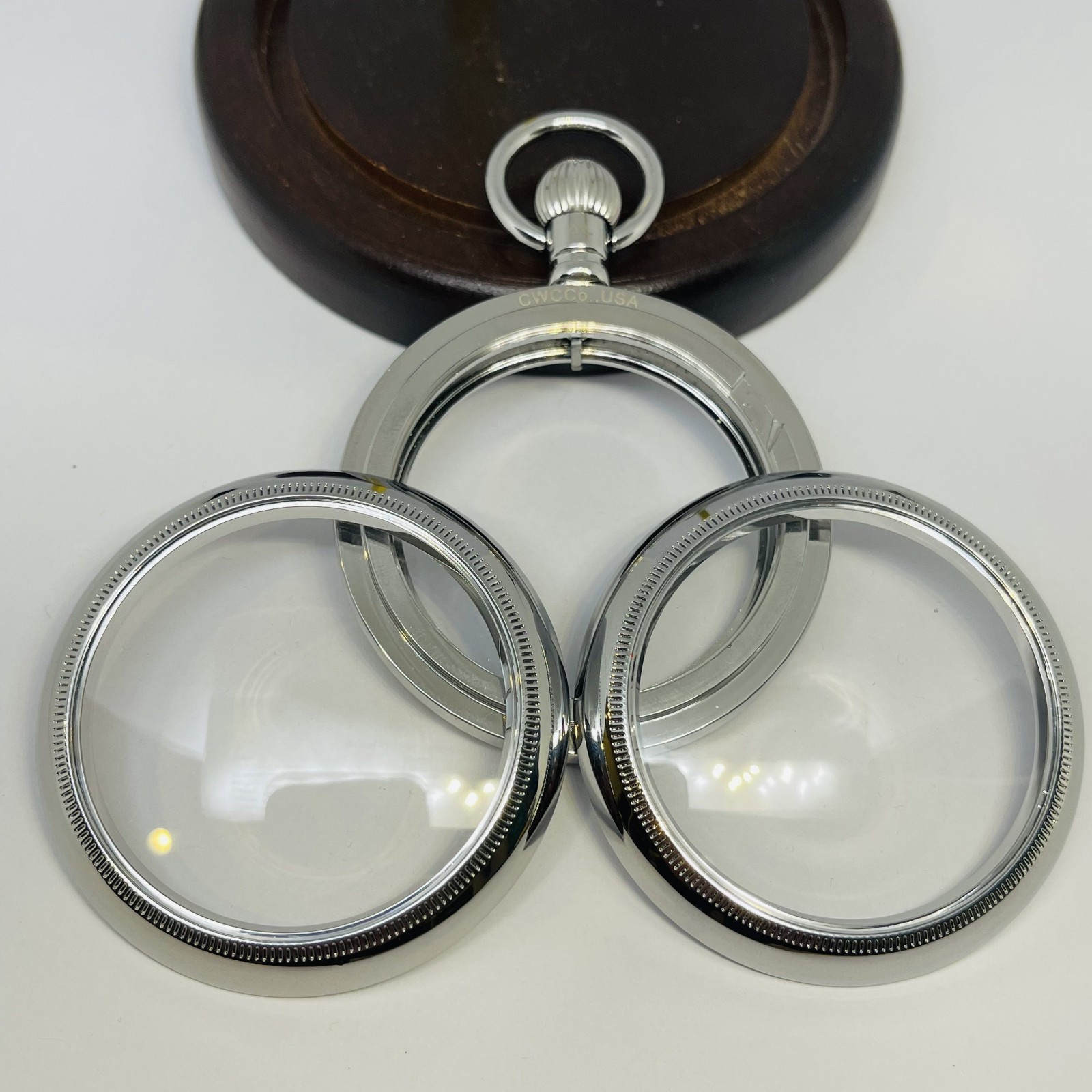 FINALLY Size 18S Railroad Display Pocket Watch Lever Set Case - Silver Plated