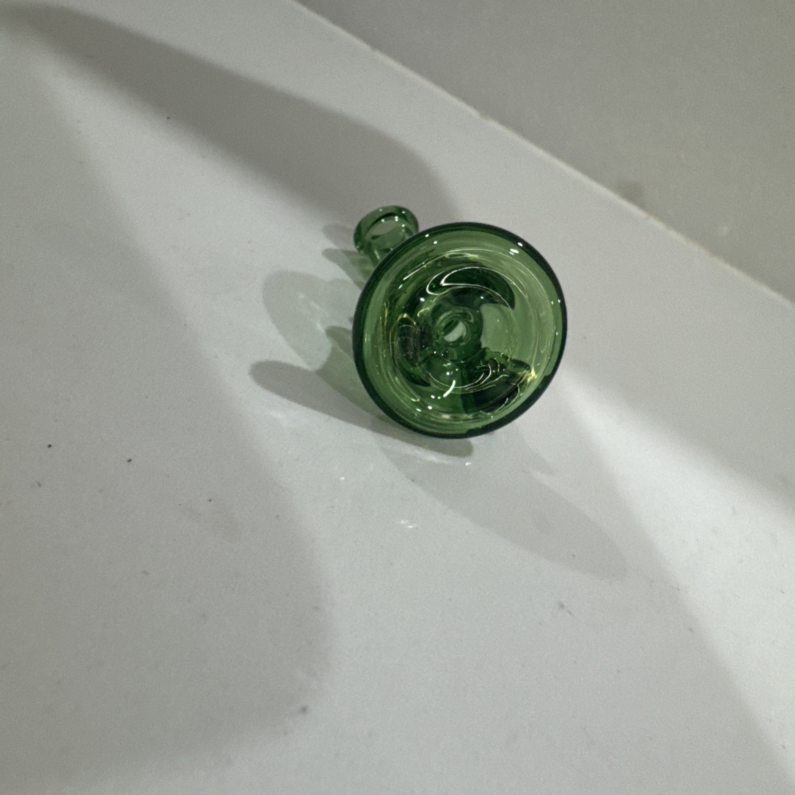 Glass Airflow Directional Carb Cap - Wide 25mm Mini Rig design Green