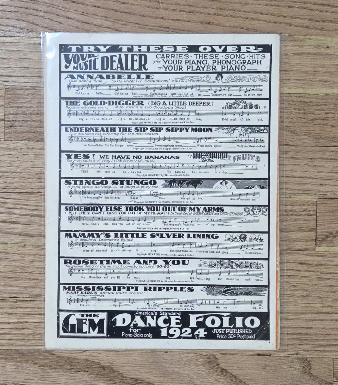 (8) Vintage Music Sheets Lot