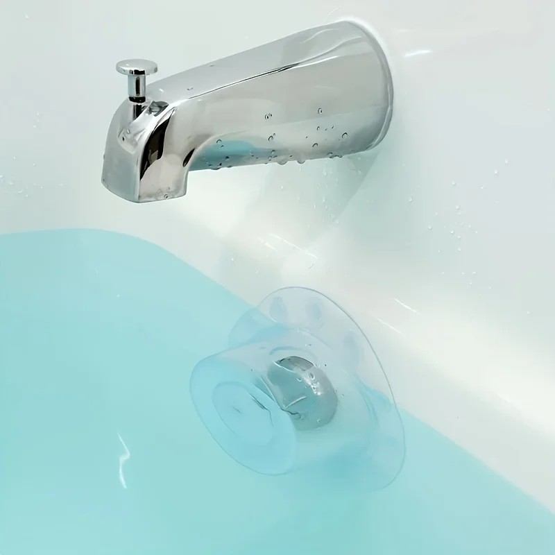 Bathtub Overflow Drain Cover Stopper Strong Suction Deeper Bath Water Seals Plug