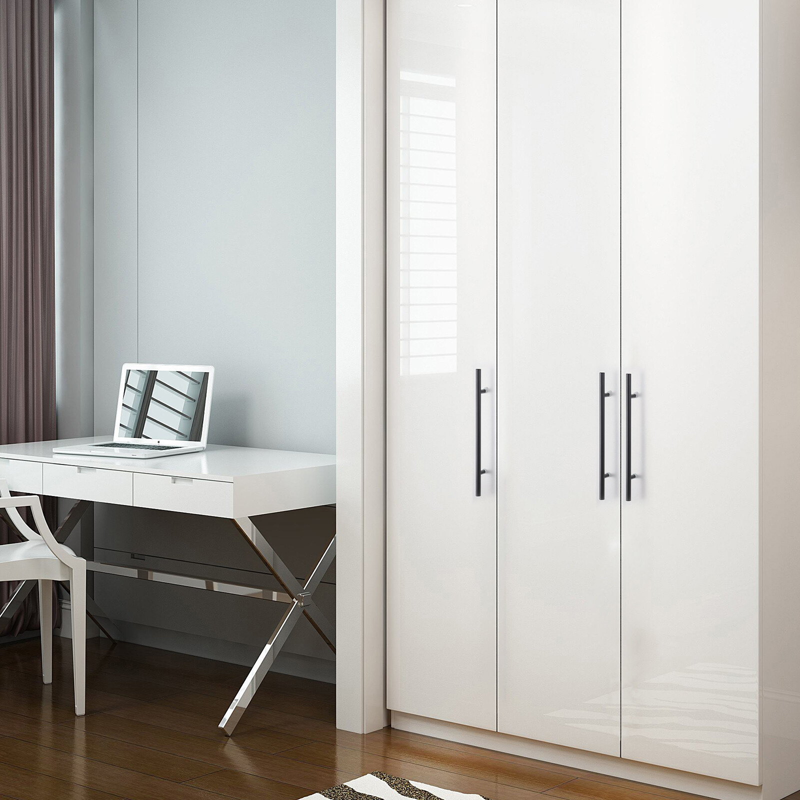 2" - 16" Matte Black Kitchen Cabinet Pulls Stainless Steel Drawer T Bar Handles