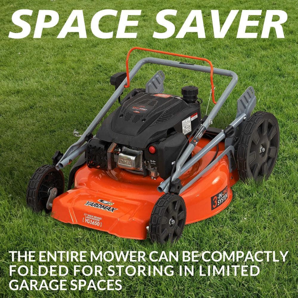 21 In. 170Cc 3-In-1 Gas Walk behind Push Lawn Mower with High Rear Wheels
