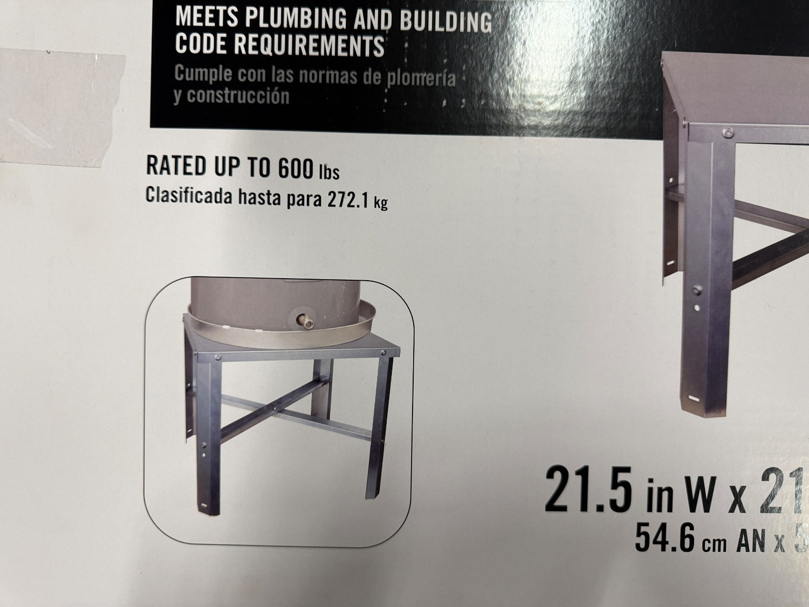 Everbilt Water Heater Stand, 21.5"Wx21.5"Lx16"H, Holds up to 50 Gal