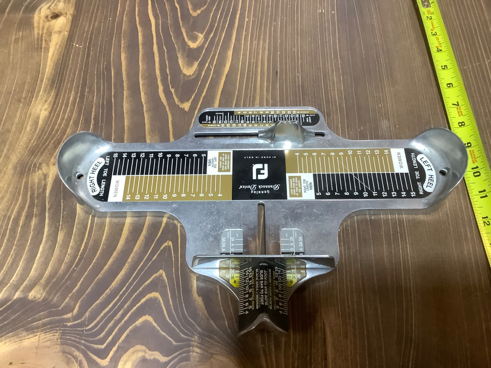 Vtg Genuine Brannock Device Women's Shoe Sizer Width Arch Foot Measurement Tool