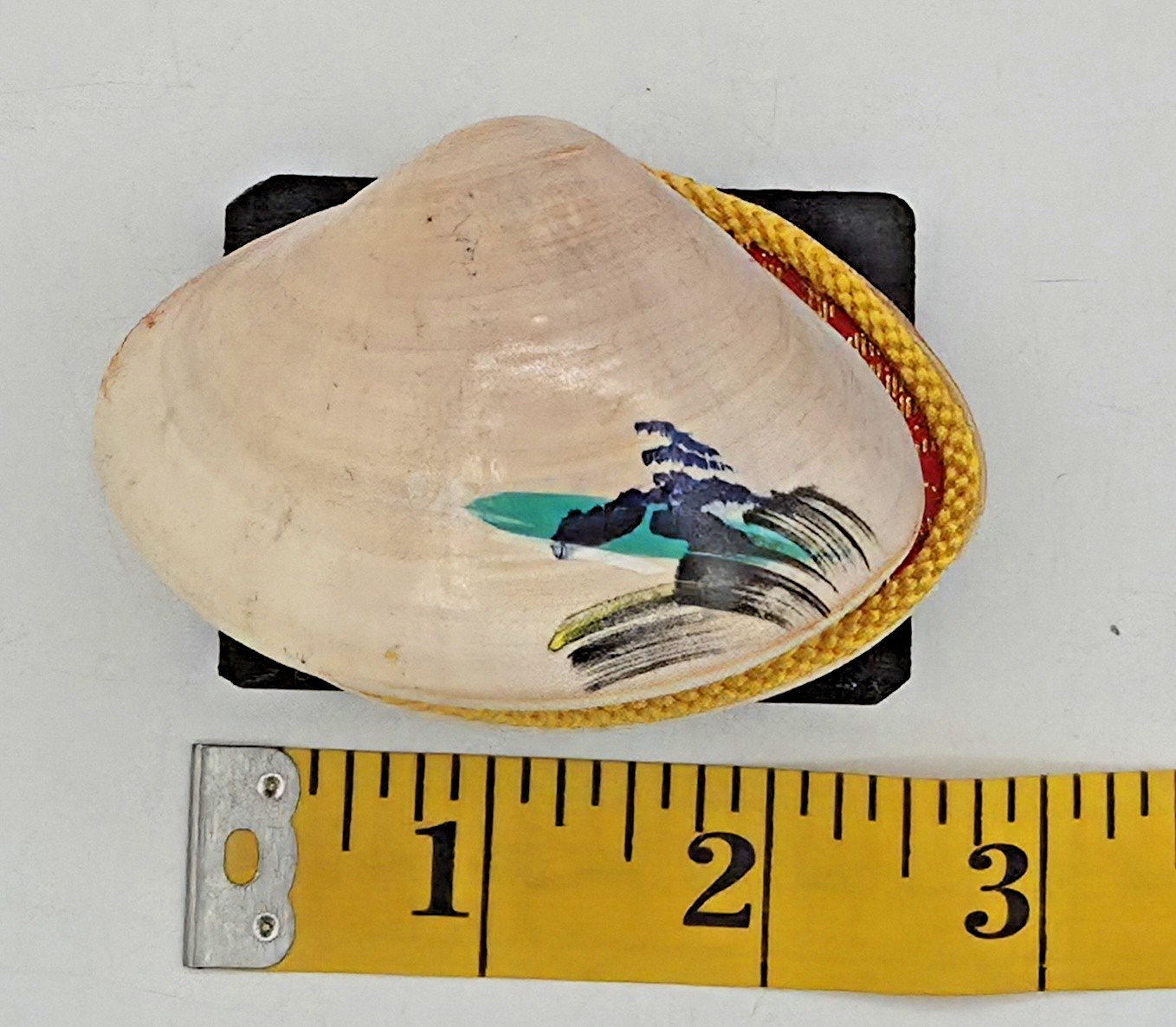 VTG Japanese Seven 7 Lucky Gods Kokeshi Wood Figures Clam Shell Shichifukujin