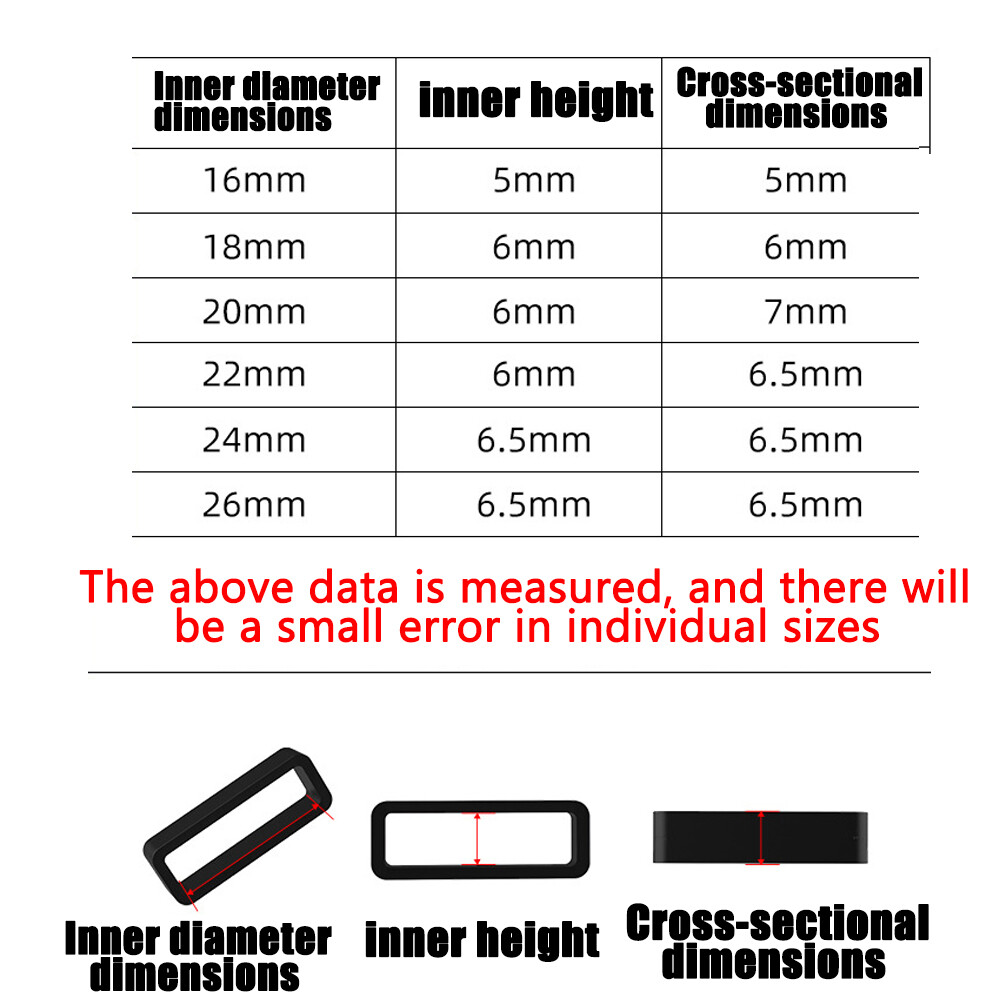 10-Pack Watch Strap Band Hoop Silicone Loop Retainer Buckle Holder Ring Keeper