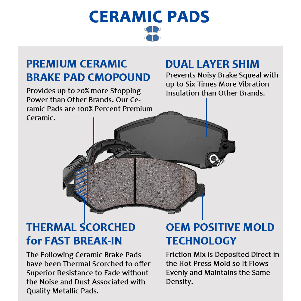 Fit for Nissan Altima 2007-2013 Front and Rear Slotted Brake Rotors Pads Brakes