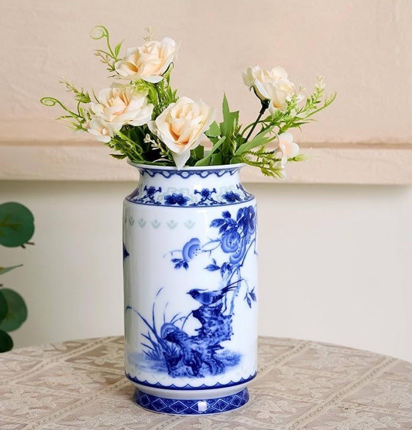 Essenware Blue & White Vintage Chinoiserie Farmhouse Decorative Terracotta