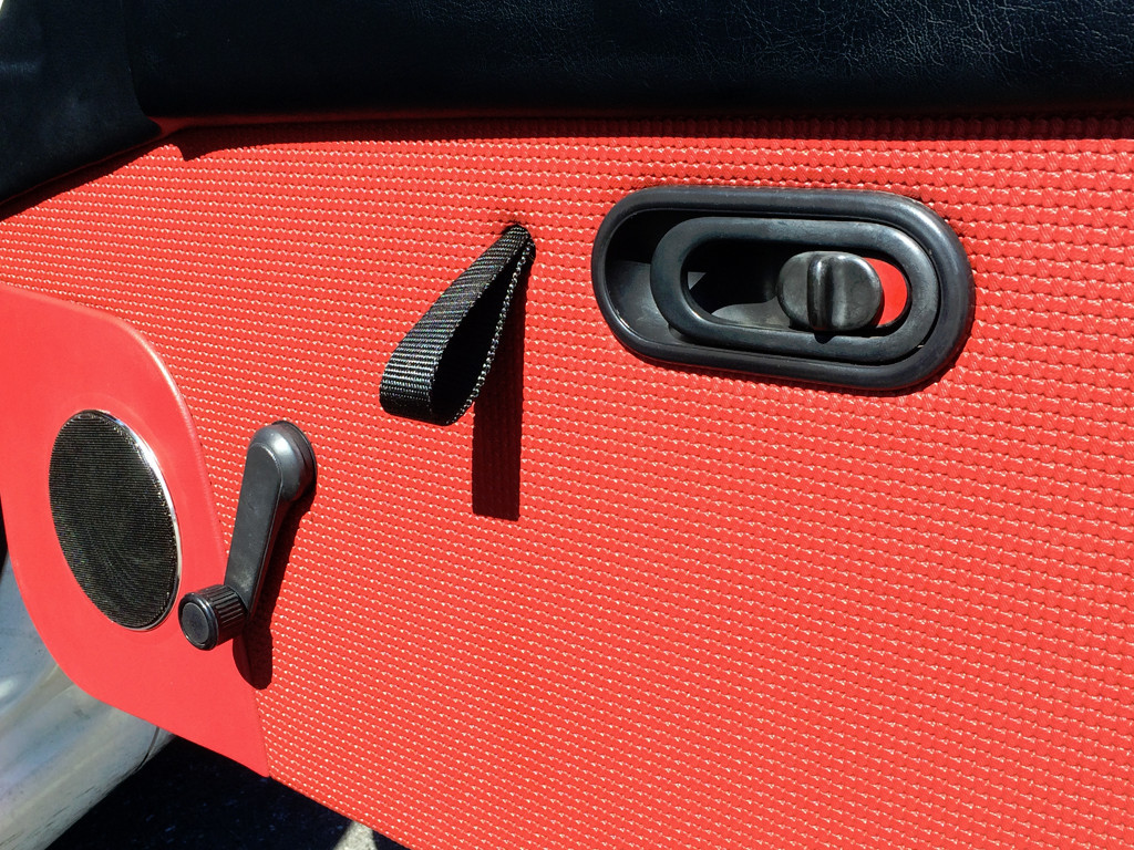 Porsche RS style door pull straps for Miata, Honda, Nissan, Subaru race interior