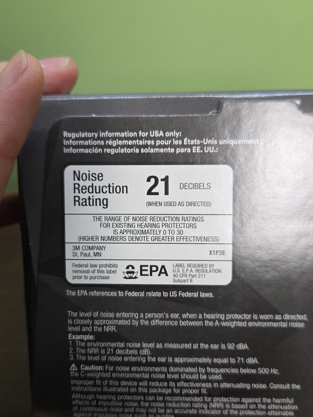 3M X1P3E Peltor Cap Mount Ear Muffs Hard Hat Attachment Noise Reduction NRR 21dB