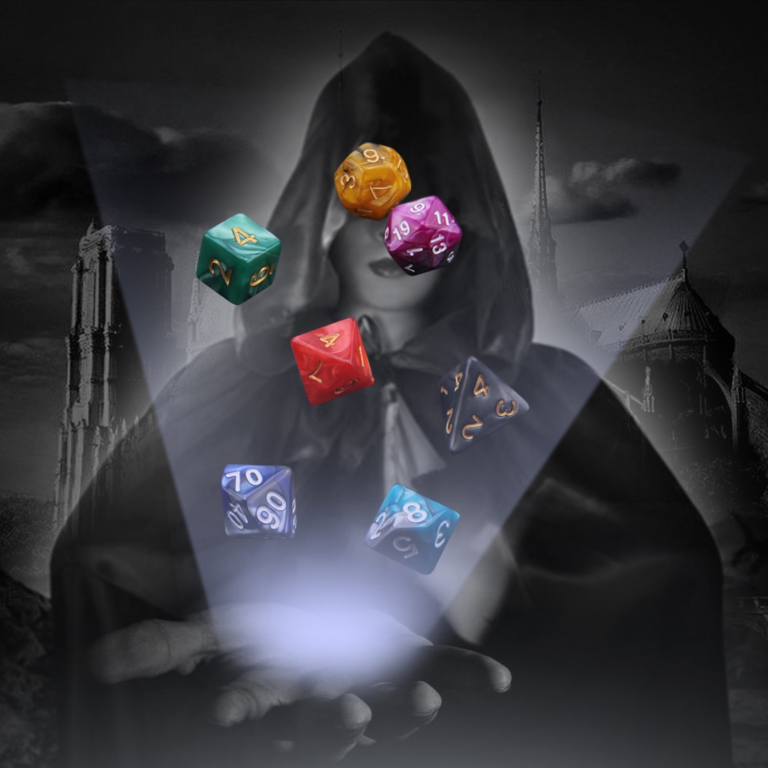 49PCS 7 Sets Polyhedral Dice for Dungeons & Dragons RPG