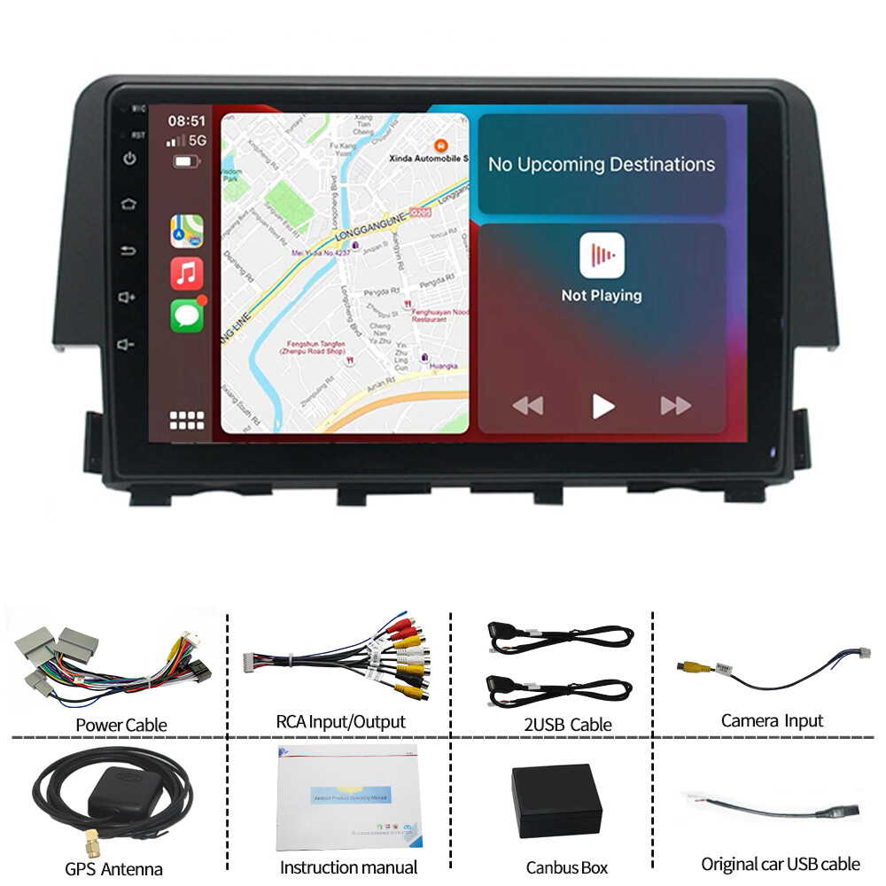 Apple Carplay For 2016-2020 Honda Civic Car Stereo Radio GPS WIFI Android 13