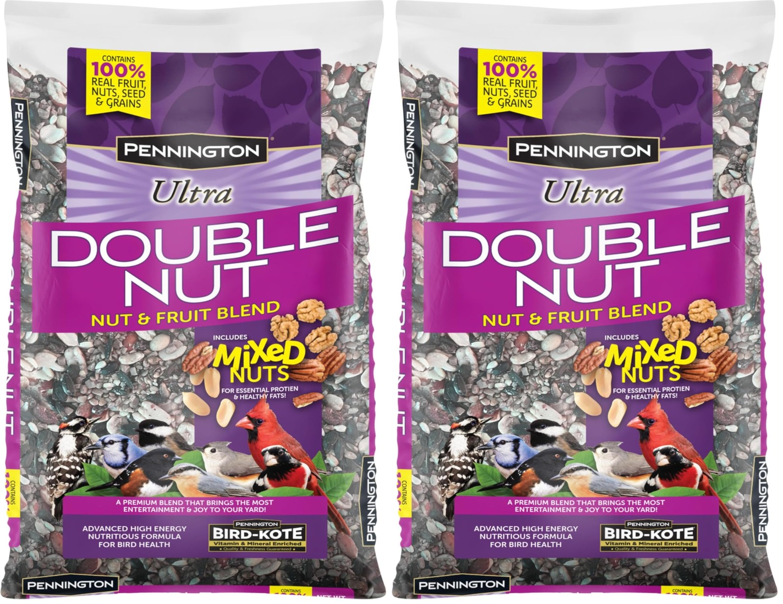 Pennington Ultra Double Nut & Fruit Blend Bird Food 10lbs Pack of 2