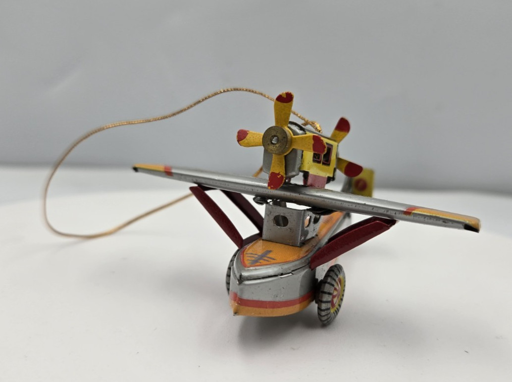 Schylling Biplane Tin Toy Ornament Collector Series 1995