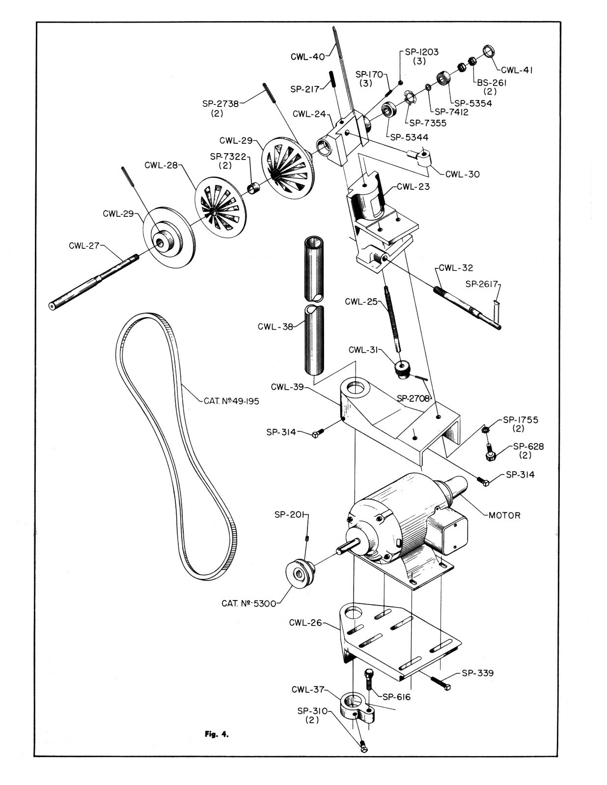 Delta 12" Variable Speed Wood Lathe Operating, Maint & Parts List Manual #1960