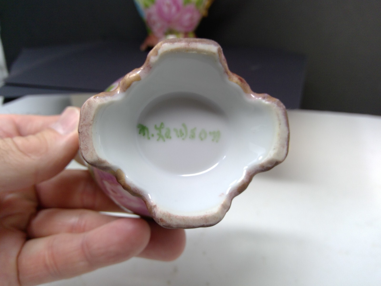 Vintage Gand Painted Roses Coffee Pot Creamer & Sugar Set