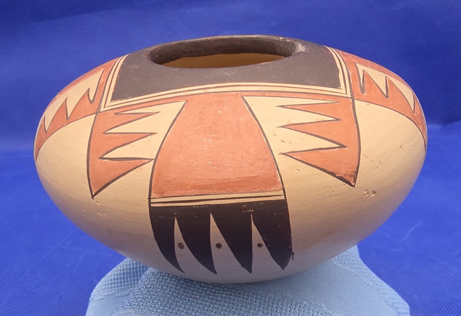 Native American Adelle Nampeyo Hopi Hand Coiled Seed Pot Signed 5"