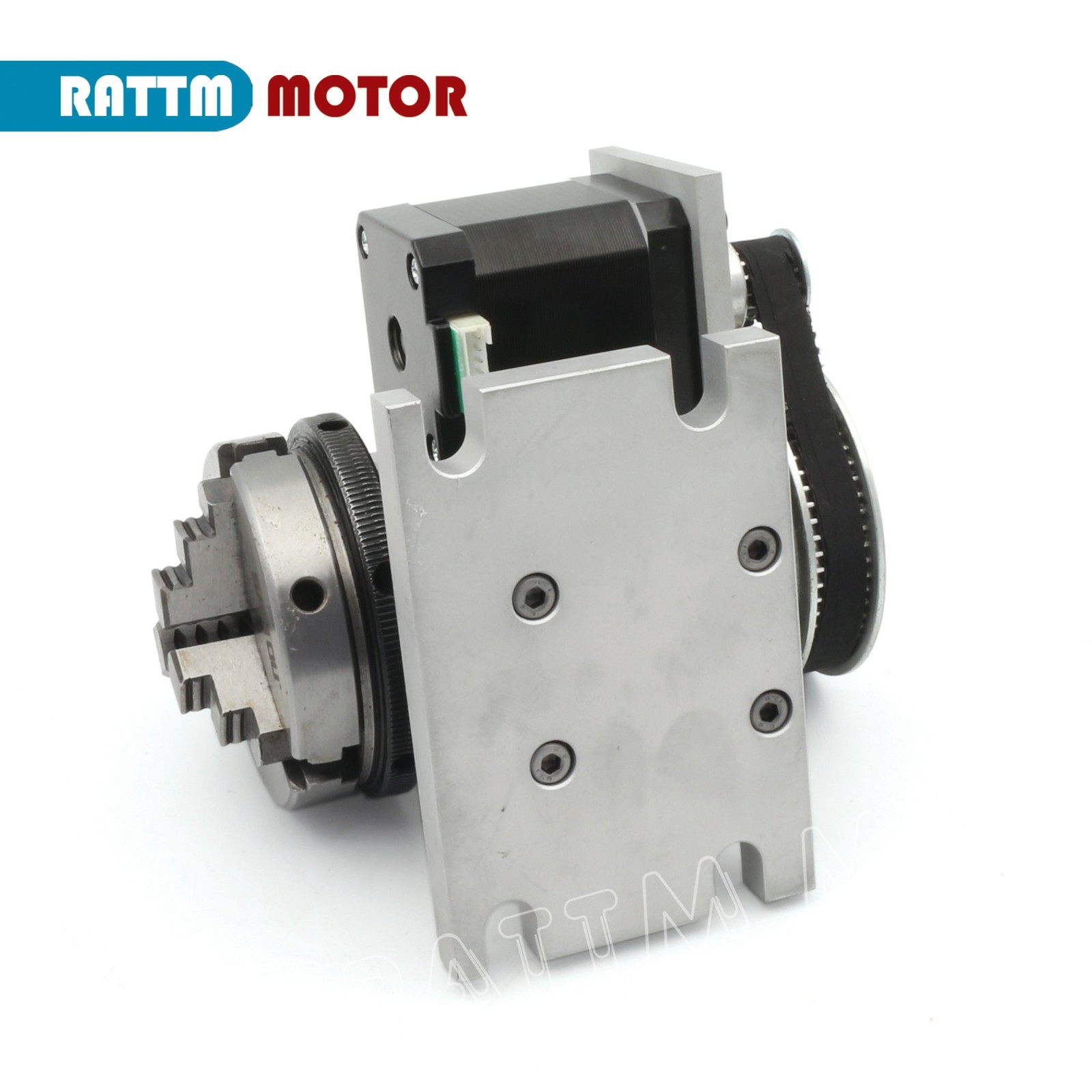 【US】 CNC Router Rotary Table 4:1 Rotation 4th Axis 3 Jaw 65mm Chuck w/ Tailstock