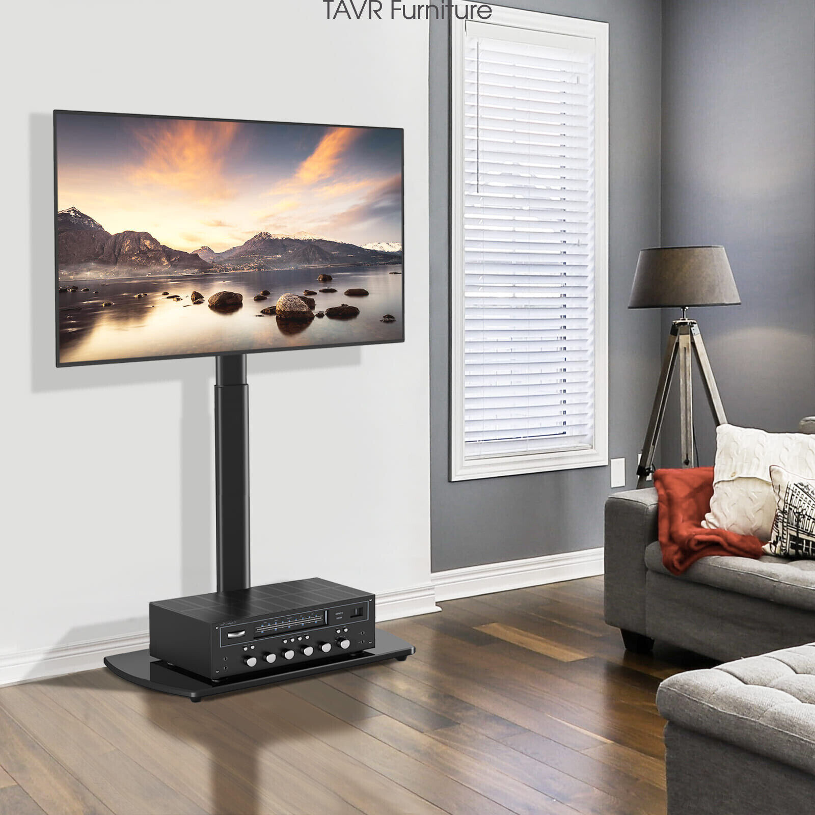 TAVR Universal Swivel Floor TV Stand with Mount for 27 to 65 inch TVs