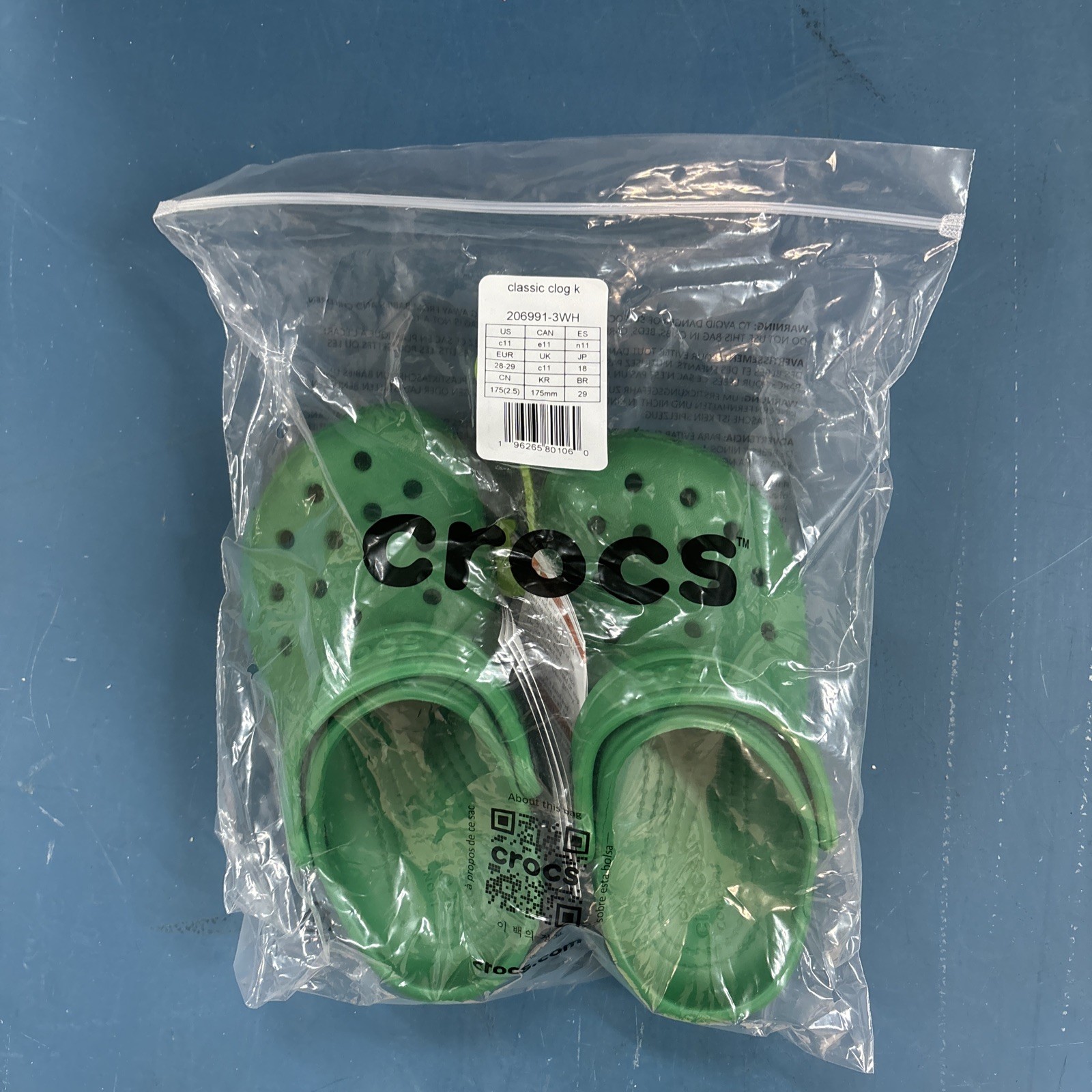Kids Green Crocs Size C11 (Brand New)