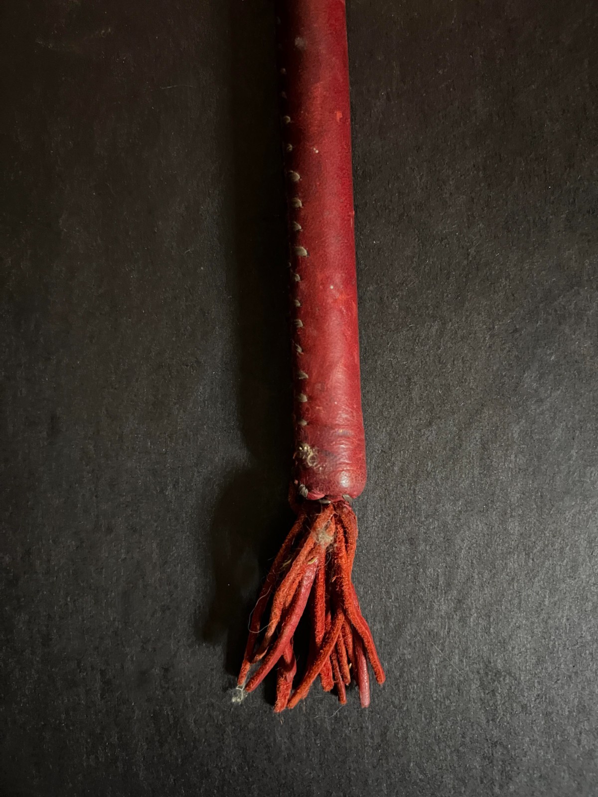 SIOUX WOODEN DRUM BEATER Vintage Hand Made Buckskin Wrap Native American Antique