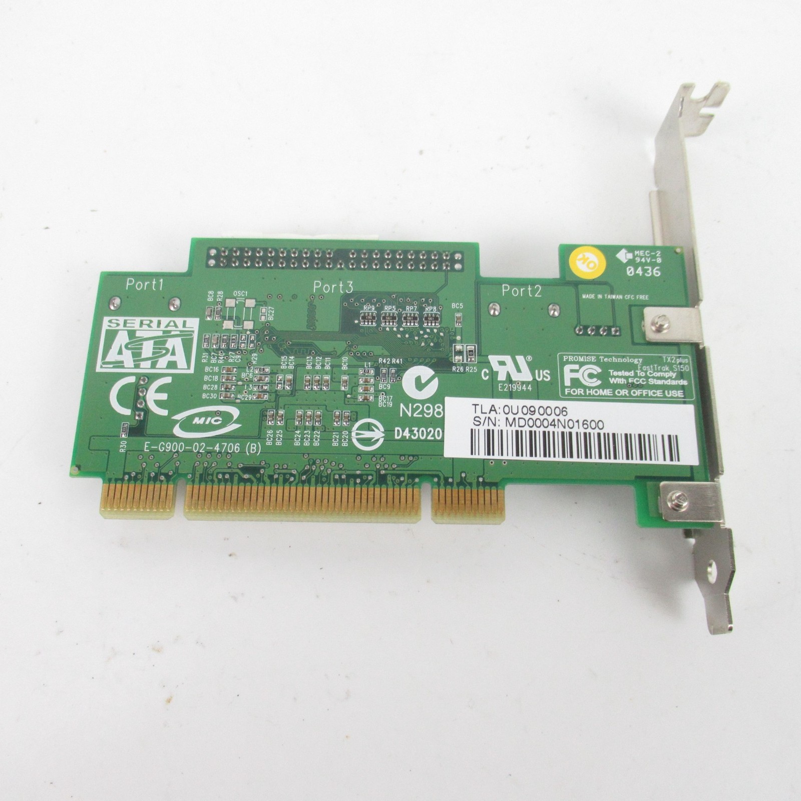 PROMISE TECHNOLOGY FASTTRAK S150 TX2PLUS SATA/IDE RAID CONTROLLER PCI CARD