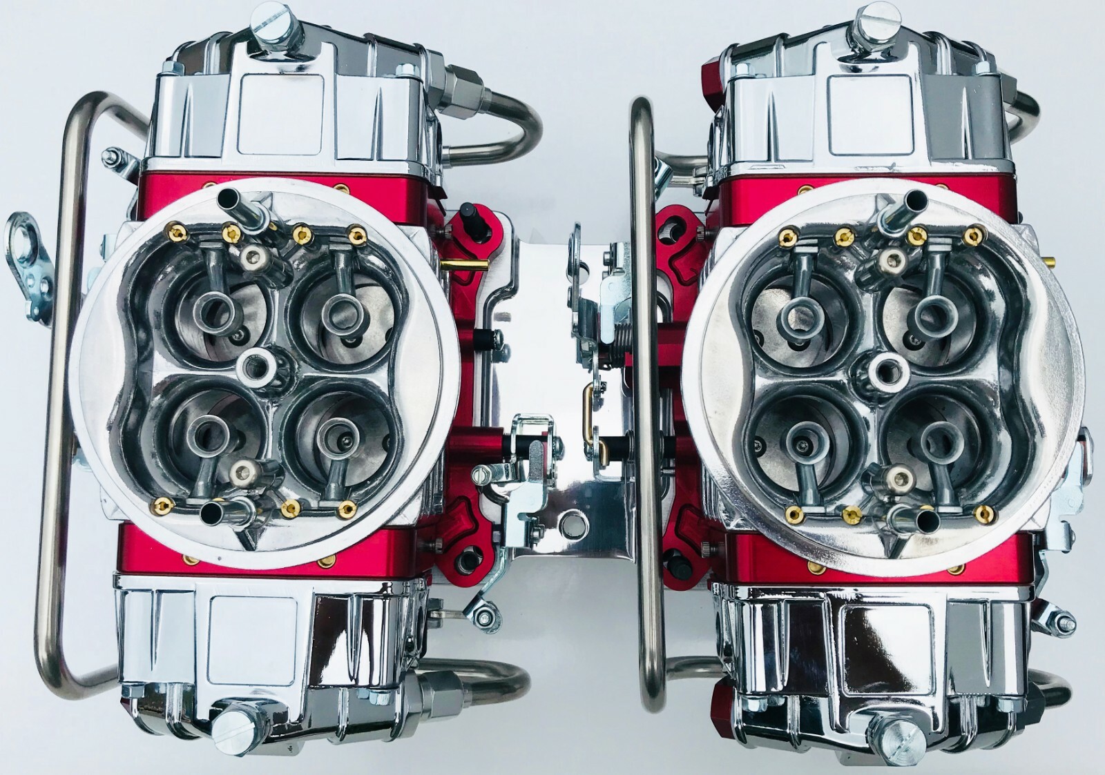 QUICK FUEL Q-650-B2 650 CFM BLOWER SUPERCHARGER CARBS W LINE KIT CHROME BOWLS