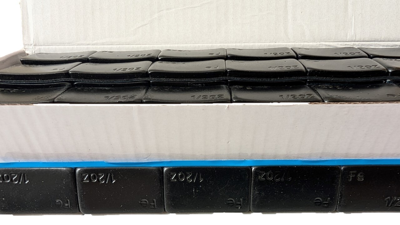 1/2oz, 0.5oz, Low Profile, Black, Adhesive Stick On Wheel Weights 36PCS