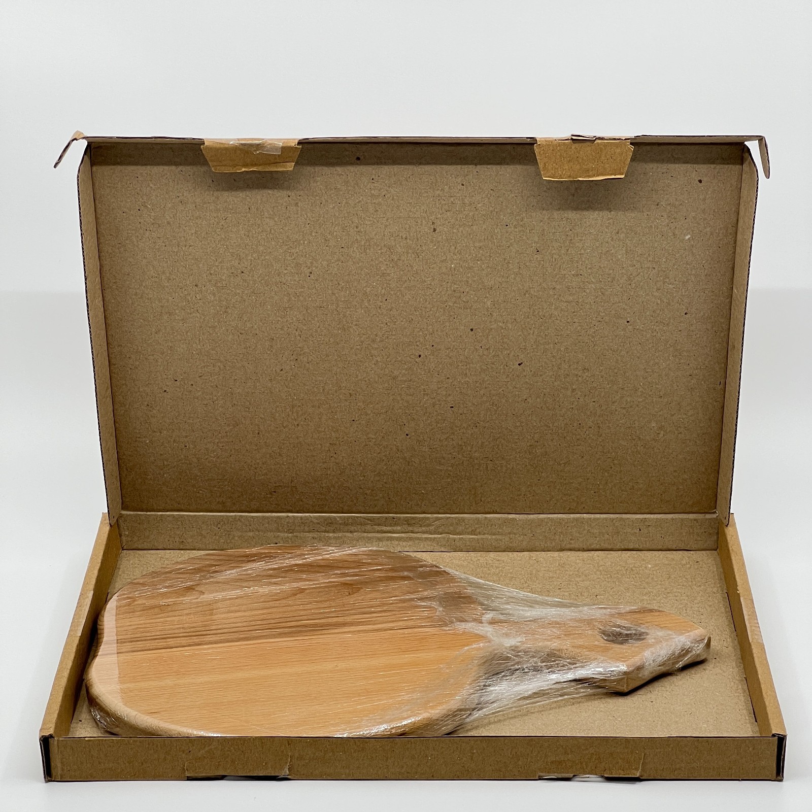 Round Wooden Serving Platter Charcuterie Board w Handle 12 x 7.9 Natural