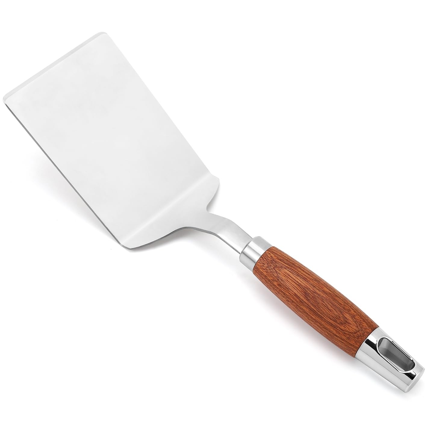 STAINLESS STEEL SPATULA TURNER Heavy-Duty Metal Griddle Flipper Wood Handle NEW