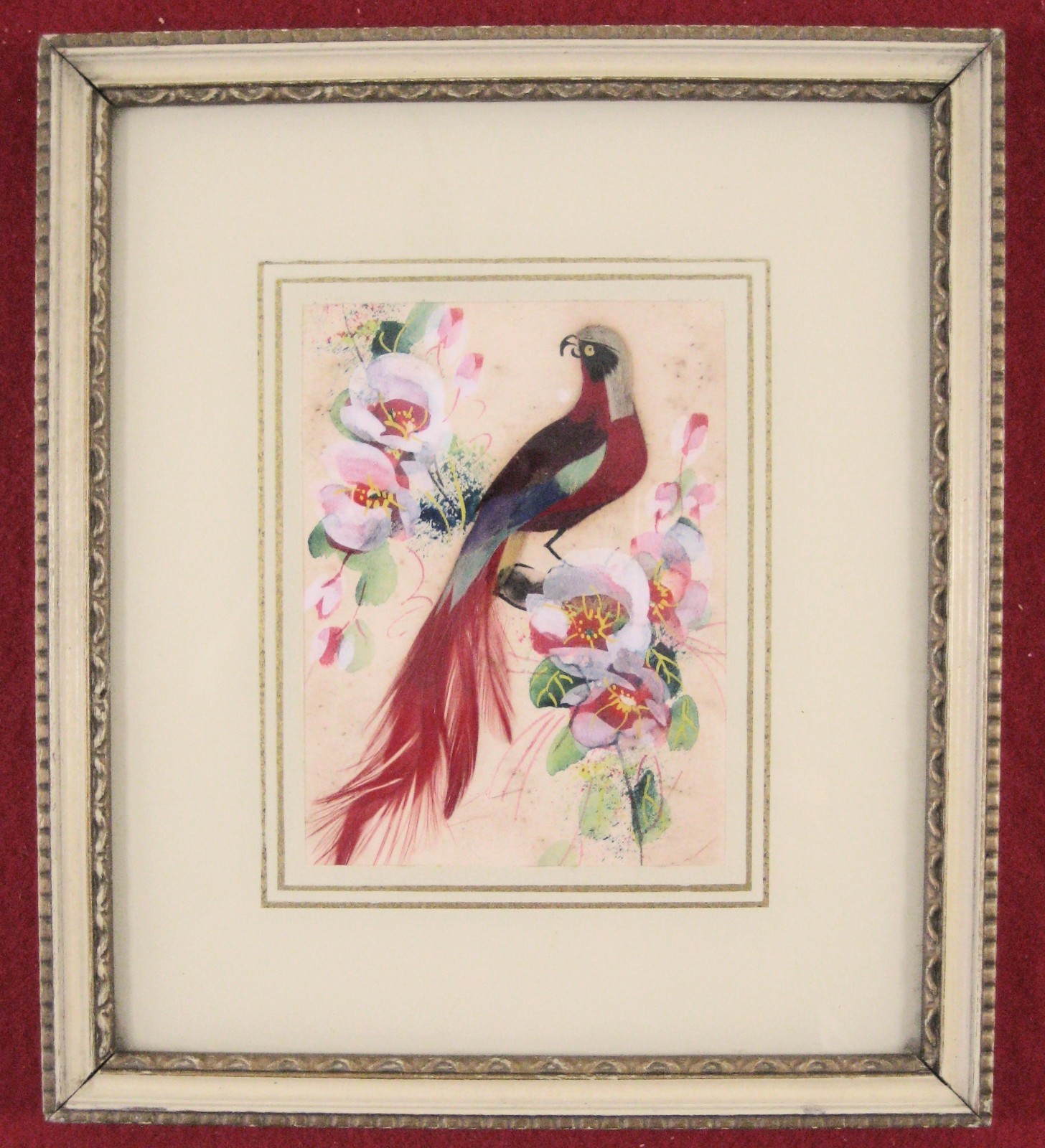 Lot of 5 Feather Art Bird Small Pictures Glen Bastion 1890-1966 Indiana Artist