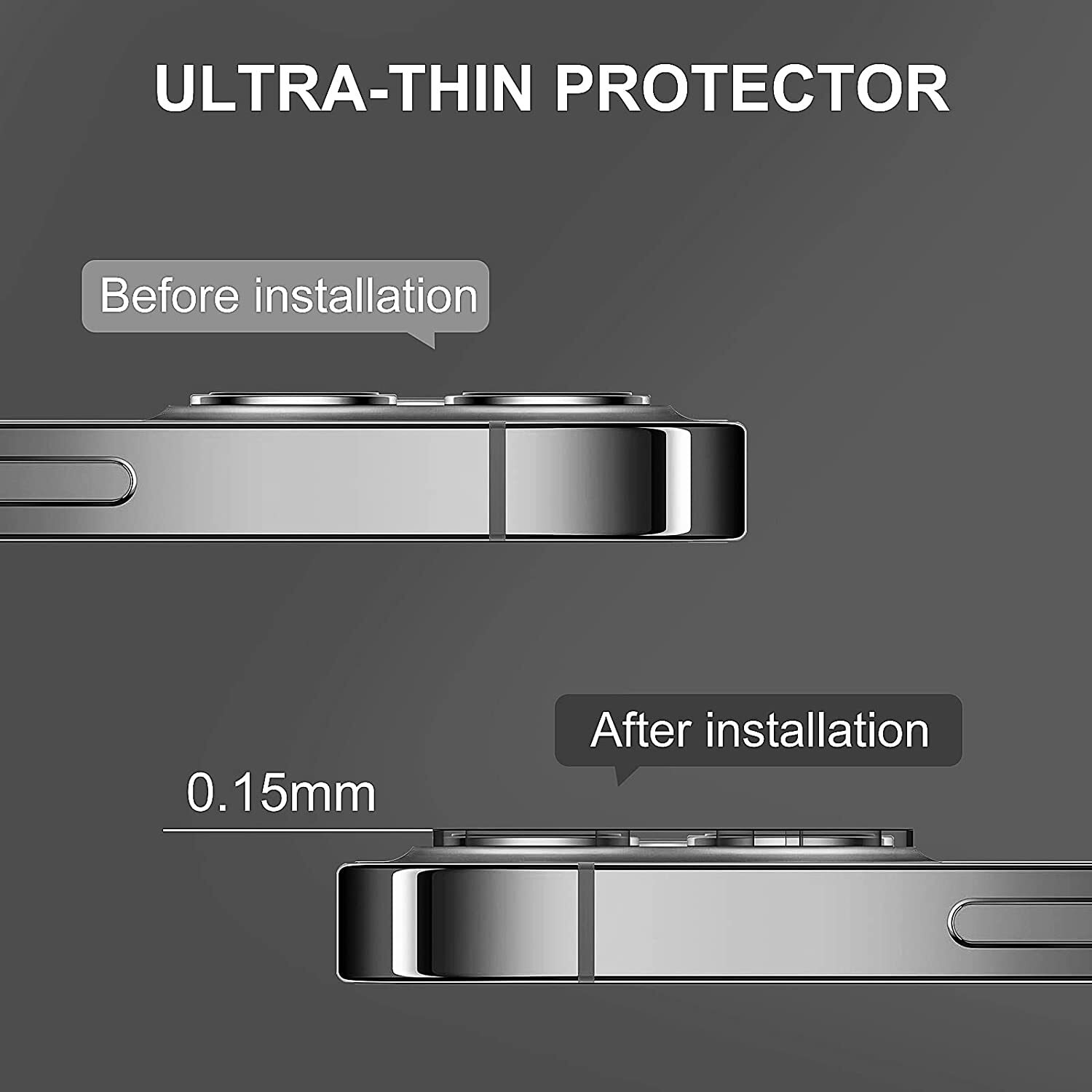 For iPhone 15 14 13 12 11 Pro Max Shockproof Case &Screen Protector & Camera Len