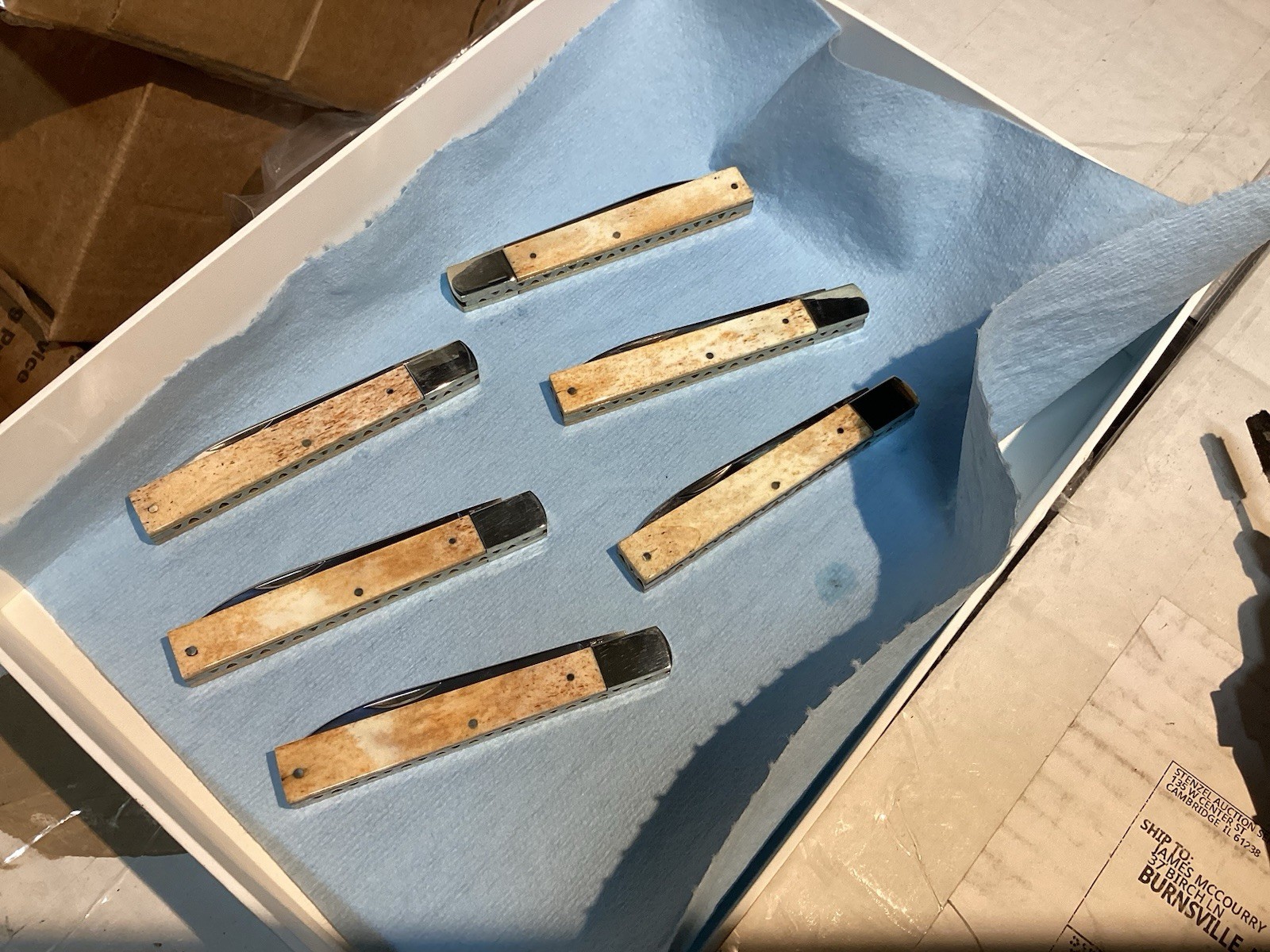 1980 Taylor Cutlery Japan Deluxe Elk Horn Doctor's Knife Smooth Bone