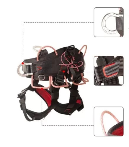 Climbing Half Body Harness Rope Arborist Saddle Tree Bridge Caving Rescue CE