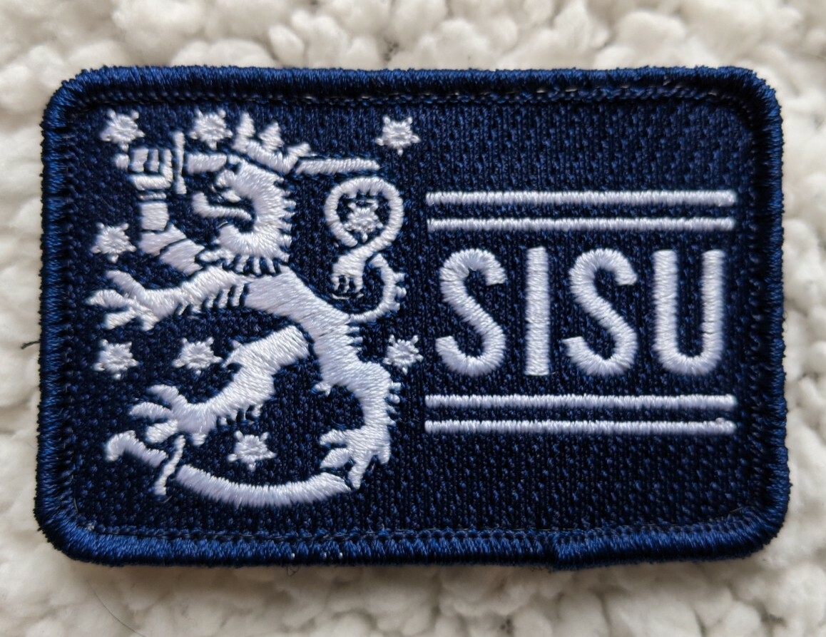 Finnish Coat of Arms Sisu Blue And White or Black and White Morale Style Patch