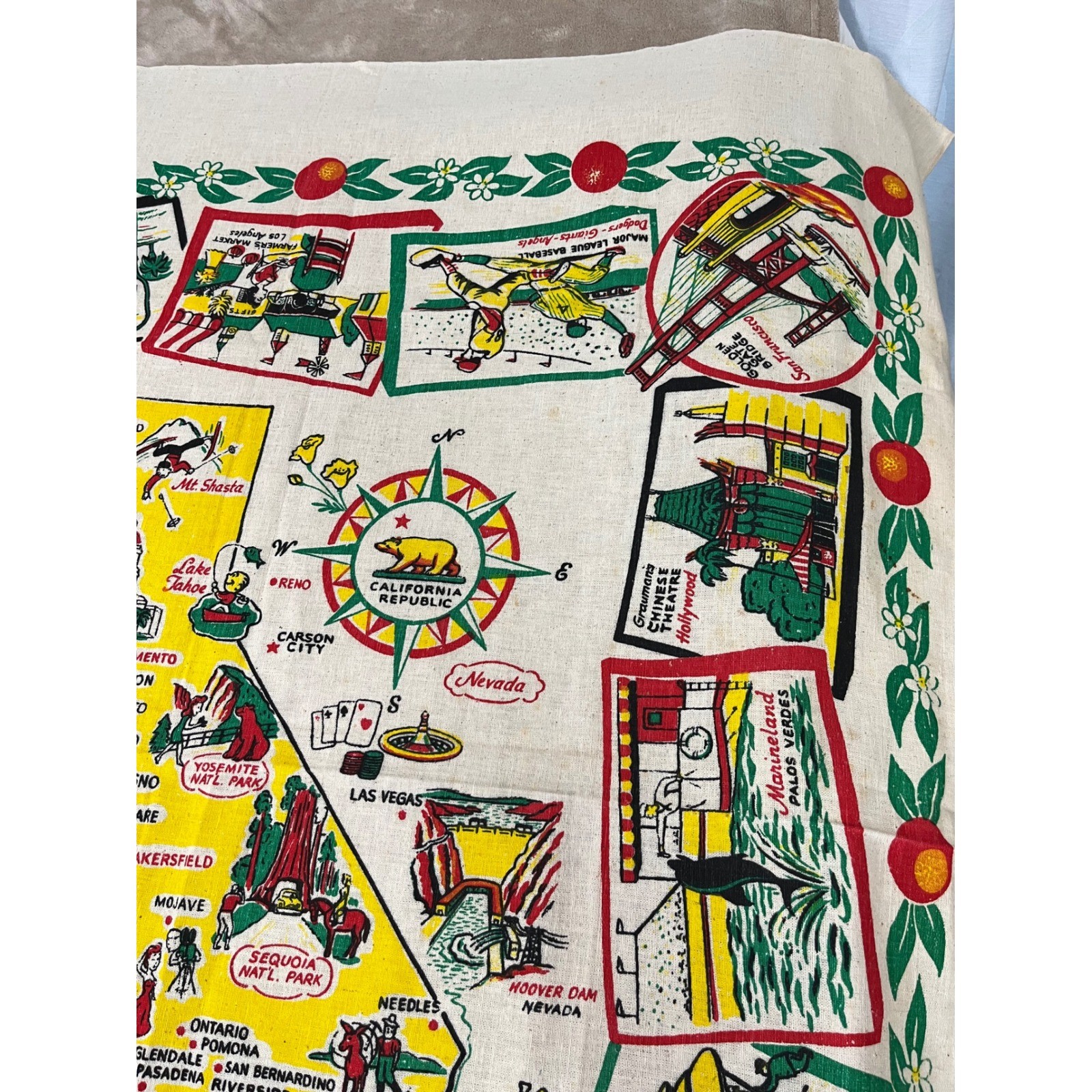 Vintage NOS California Muslin Tablecloth Collectible 1960-1970
