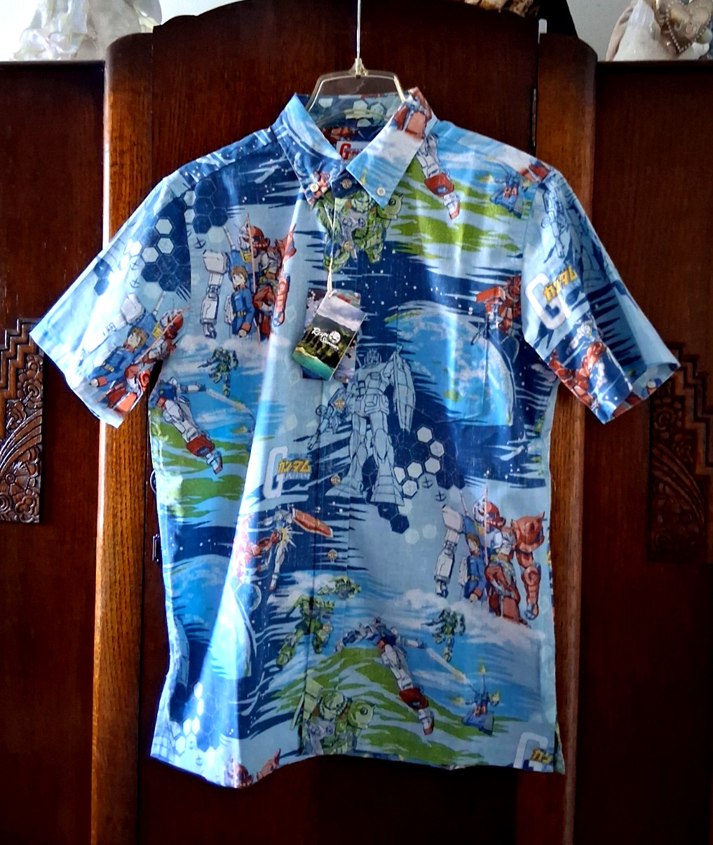 Reyn Spooner Mobile Suit Gundam Men's Sky Button Shirt NWT
