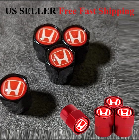 Hexagon Shape Red H Car Wheel Tire Air Valve Caps Stem Dust Cover Fit Most Honda