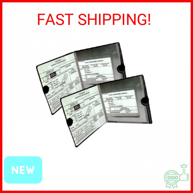 ESSENTIAL Car Auto Insurance Registration BLACK Document Wallet Holders 2 Pack -