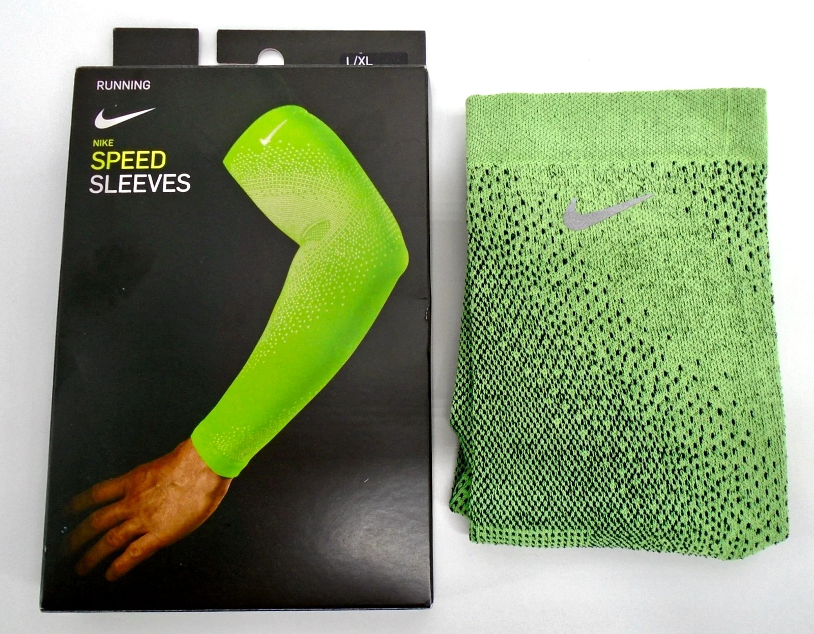 Nike Breaking 2 Sleeves Running Adult L/XL Gosh Green/Black/Silver