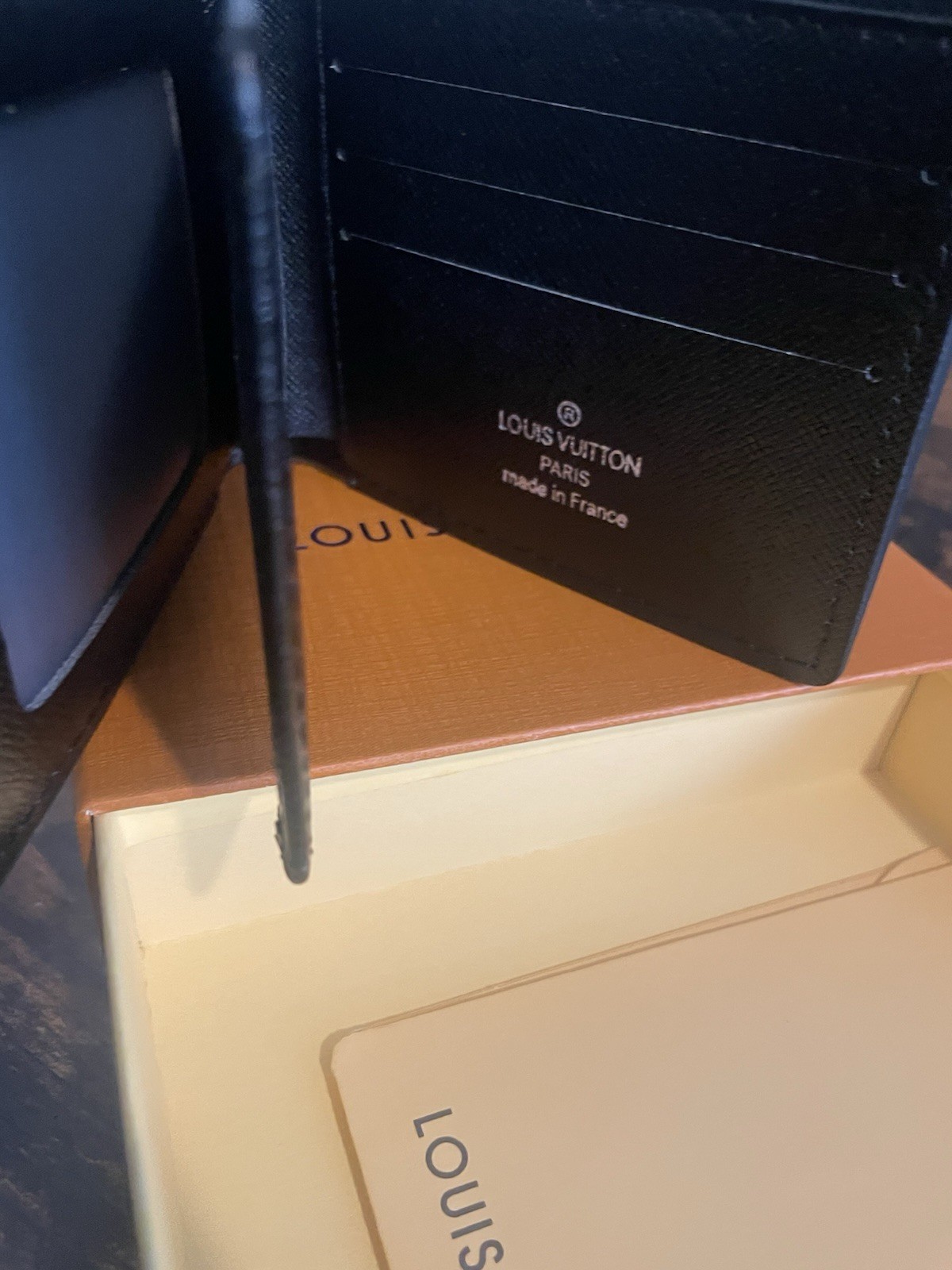 Louis Vuitton Black Wallet Box Included