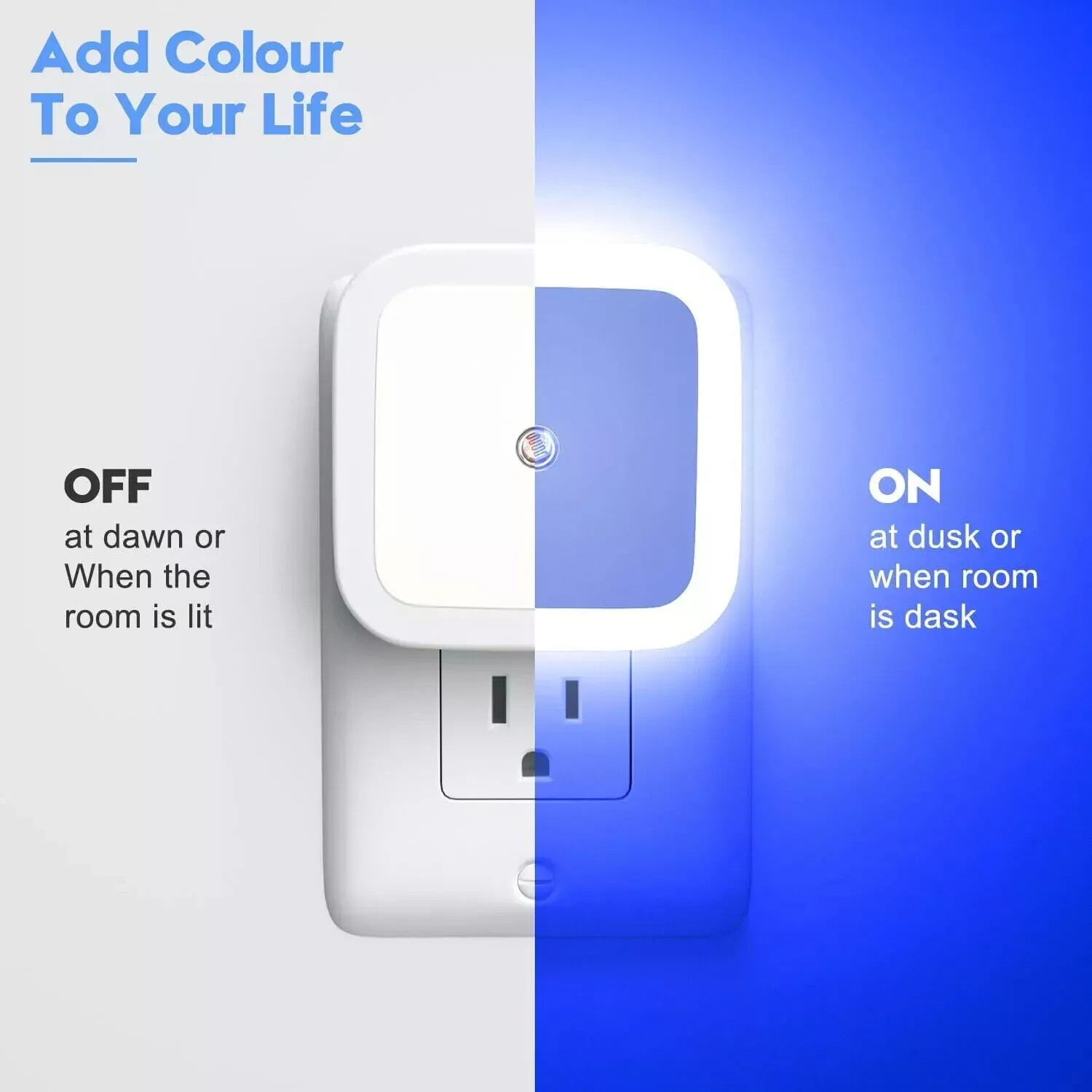 6Pcs Plug-in LED Night Lights Lamp Dusk to Dawn Sensor Hallway Kitchen Bathroom