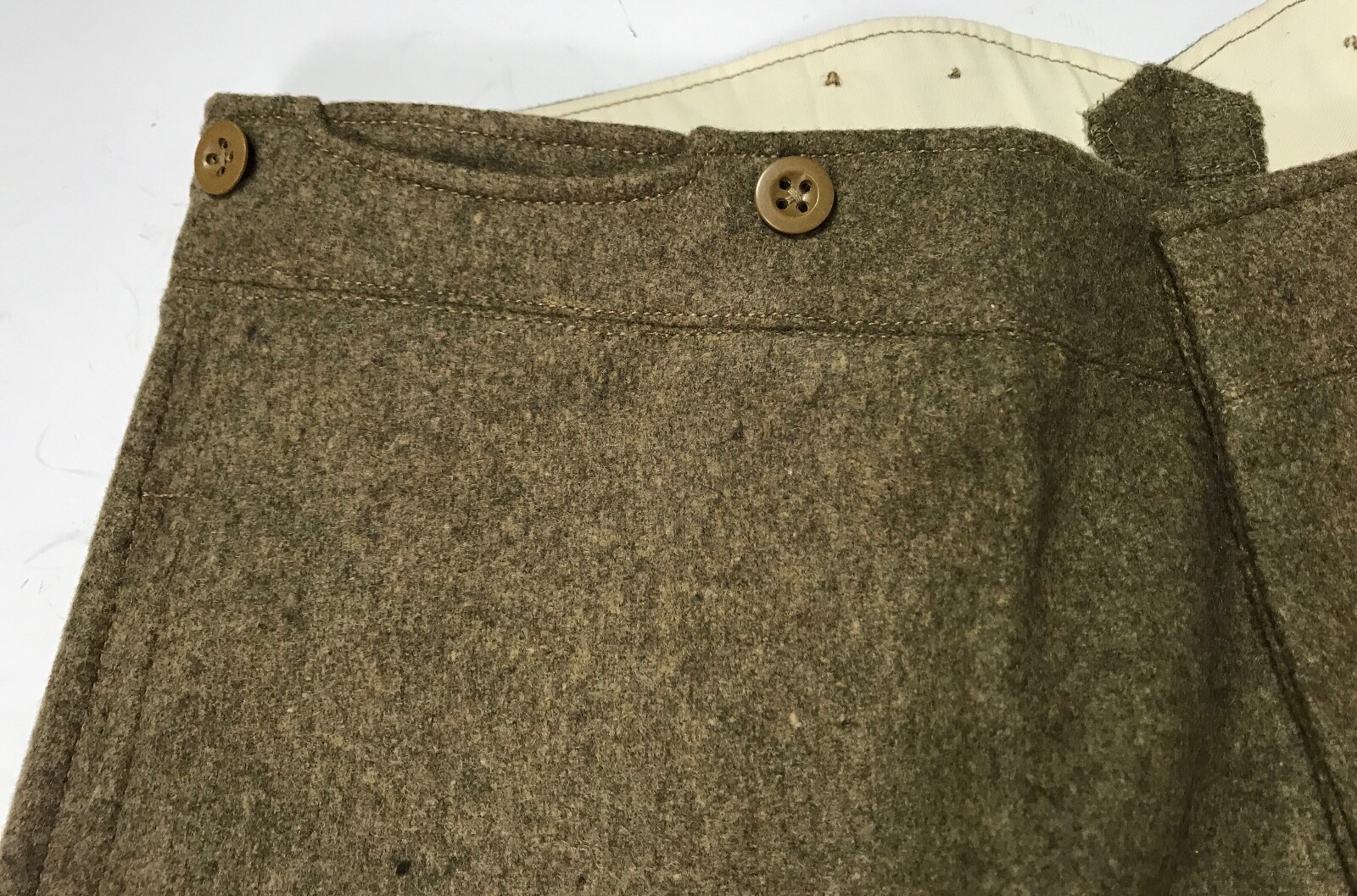 WWI BRITISH P1902 WOOL SERVICE DRESS COMBAT FIELD TROUSERS- SMALL 32 WAIST