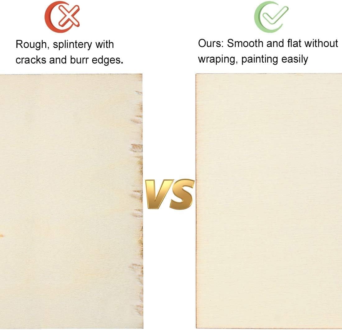 Blisstime 15PCS 4x6 Inch Wood Squares Unfinished 15Pcs, wooden