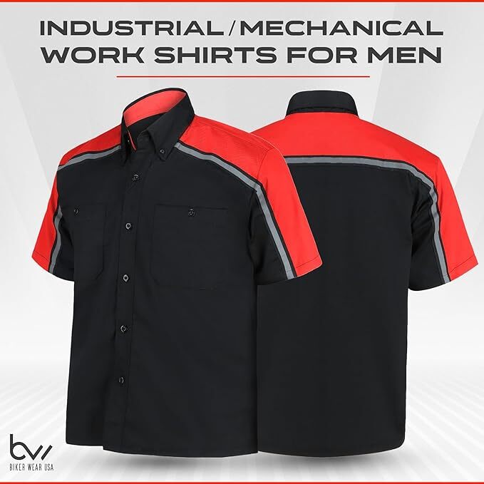 Men's Mechanical Industrial Work Shirt with Reflective Lining
