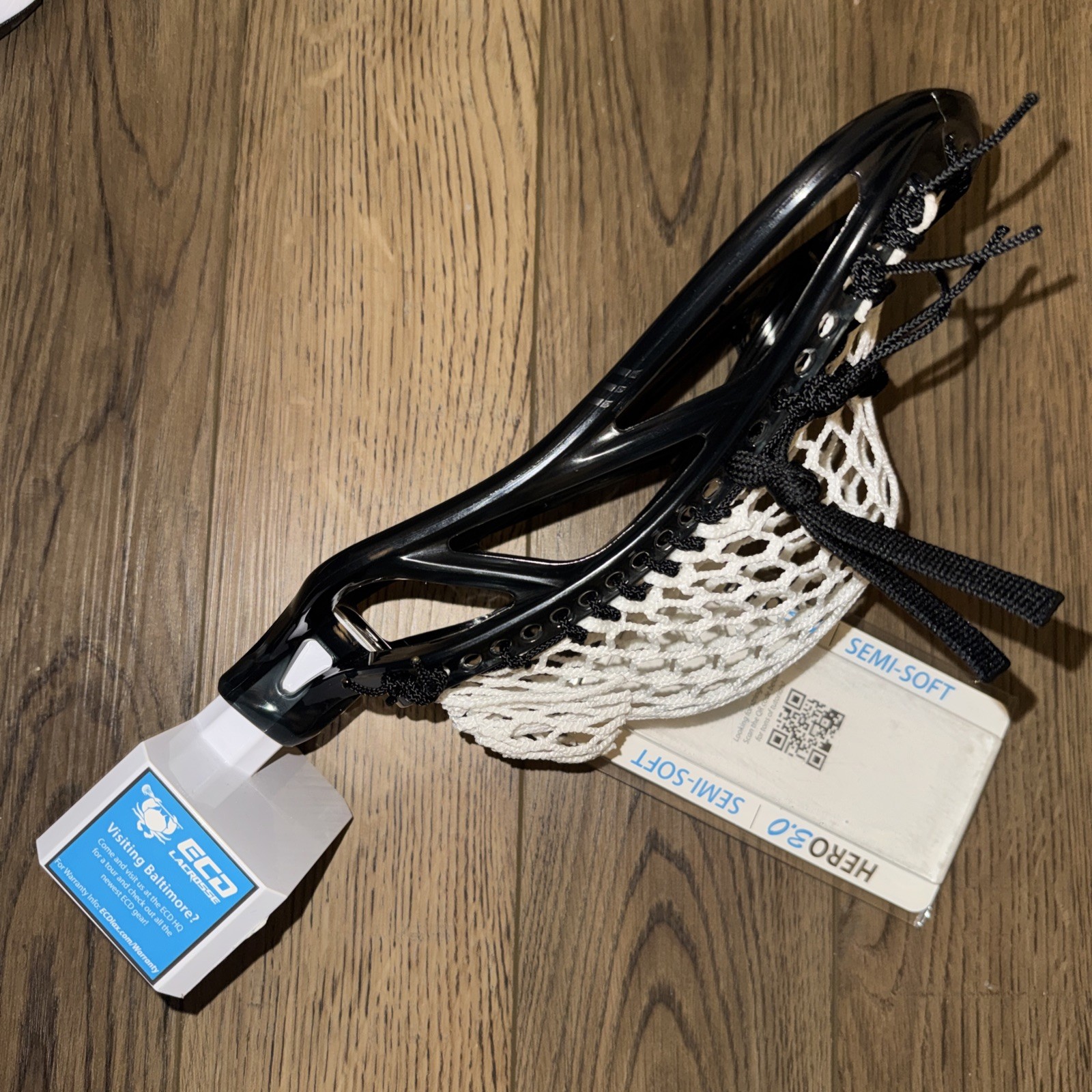 New ECD ION lacrosse stick head midnight black Mid Low Pocket hero 3 mesh.