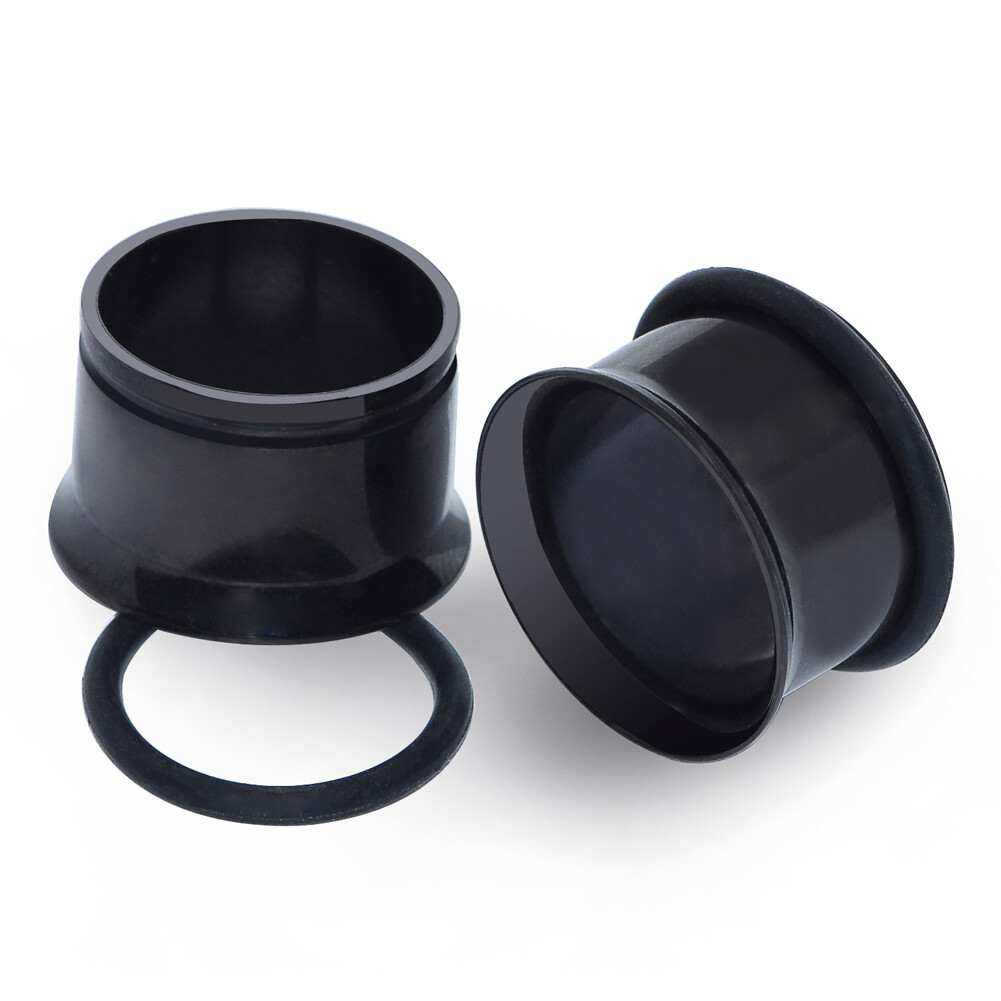 PAIR STAINLESS STEEL FLESH TUNNELS SINGLE FLARED EAR GAUGES PLUGS W/O-RINGS